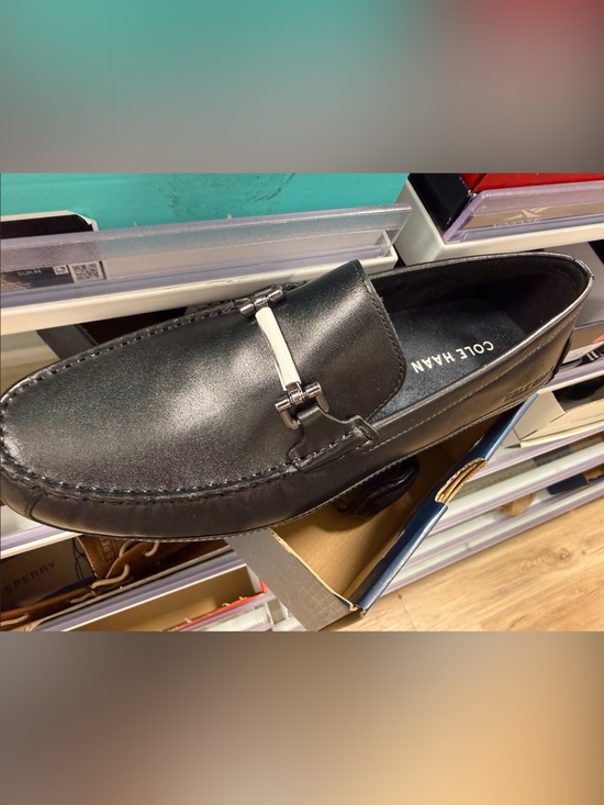 Cole Haan Black Leather Bit Slip-On Loafers